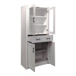 Βιτρίνα-ντουλάπα Nisso pakoworld σε λευκή απόχρωση 80x40x183.5εκ