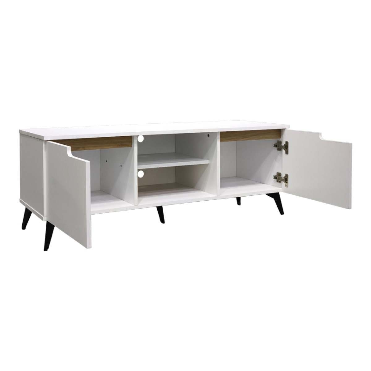 Έπιπλο τηλεόρασης Kemvio pakoworld  sonoma-λευκό 150x38x44εκ