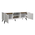 Έπιπλο τηλεόρασης Kemvio pakoworld  sonoma-λευκό 150x38x44εκ