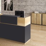 Γραφείο reception Lotus pakoworld σε χρώμα φυσικό - ανθρακί 180x70x110εκ Γραφείο reception Lotus pakoworld σε χρώμα φυσικό - ανθρακί 180x70x110εκ