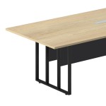Τραπέζι συνεδριάσεων Lotus pakoworld μέταλλο-ξύλο σε oak-σκούρο γκρι 240x120x75εκ Τραπέζι συνεδριάσεων Lotus pakoworld μέταλλο-ξύλο σε oak-σκούρο γκρι 240x120x75εκ