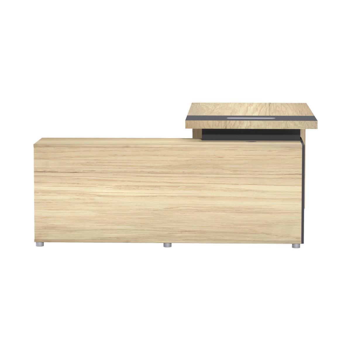 Γραφείο επαγγελματικό Lotus pakoworld με δεξιά γωνία σε φυσική-ανθρακί απόχρωση 160x160x75εκ