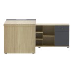 Γραφείο επαγγελματικό Lotus pakoworld με δεξιά γωνία σε φυσική-ανθρακί απόχρωση 180x180x75εκ