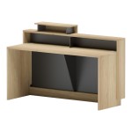 Γραφείο reception Lotus pakoworld σε φυσική-ανθρακί απόχρωση 160x60x105εκ