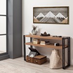 Κονσόλα PWF-0241 pakoworld χρώμα πεύκου-μαύρο 140x35x80εκ Κονσόλα PWF-0241 pakoworld χρώμα πεύκου-μαύρο 140x35x80εκ