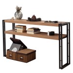 Κονσόλα PWF-0241 pakoworld χρώμα πεύκου-μαύρο 140x35x80εκ Κονσόλα PWF-0241 pakoworld χρώμα πεύκου-μαύρο 140x35x80εκ
