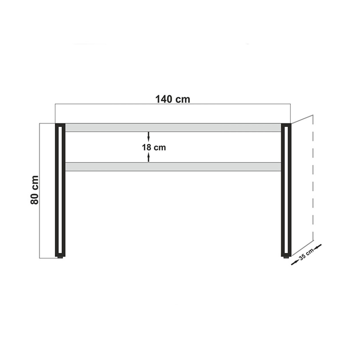 Κονσόλα PWF-0241 pakoworld χρώμα πεύκου-μαύρο 140x35x80εκ Κονσόλα PWF-0241 pakoworld χρώμα πεύκου-μαύρο 140x35x80εκ