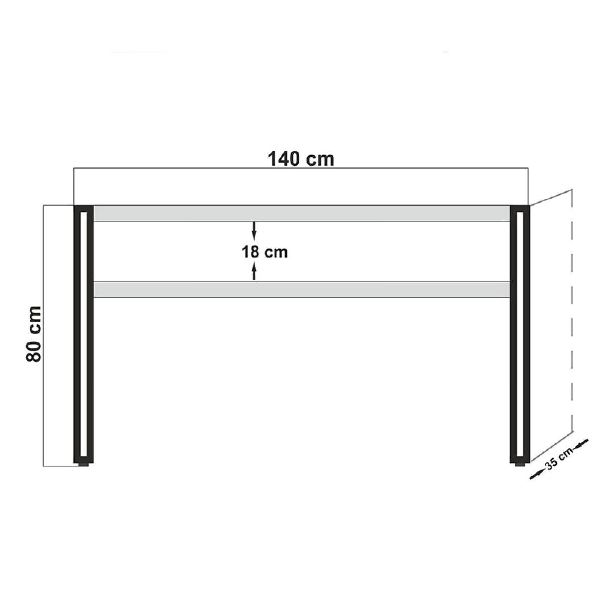 Κονσόλα PWF-0241 pakoworld χρώμα πεύκου-μαύρο 140x35x80εκ Κονσόλα PWF-0241 pakoworld χρώμα πεύκου-μαύρο 140x35x80εκ