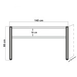 Κονσόλα PWF-0241 pakoworld χρώμα πεύκου-μαύρο 140x35x80εκ Κονσόλα PWF-0241 pakoworld χρώμα πεύκου-μαύρο 140x35x80εκ