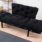 Καναπές κρεβάτι PWF-0018 pakoworld 2θέσιος με ύφασμα χρώμα μαύρο 155x73x85cm