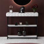Κονσόλα PWF-0629 pakoworld λευκό-μαύρο 102x32x83εκ Κονσόλα PWF-0629 pakoworld λευκό-μαύρο 102x32x83εκ