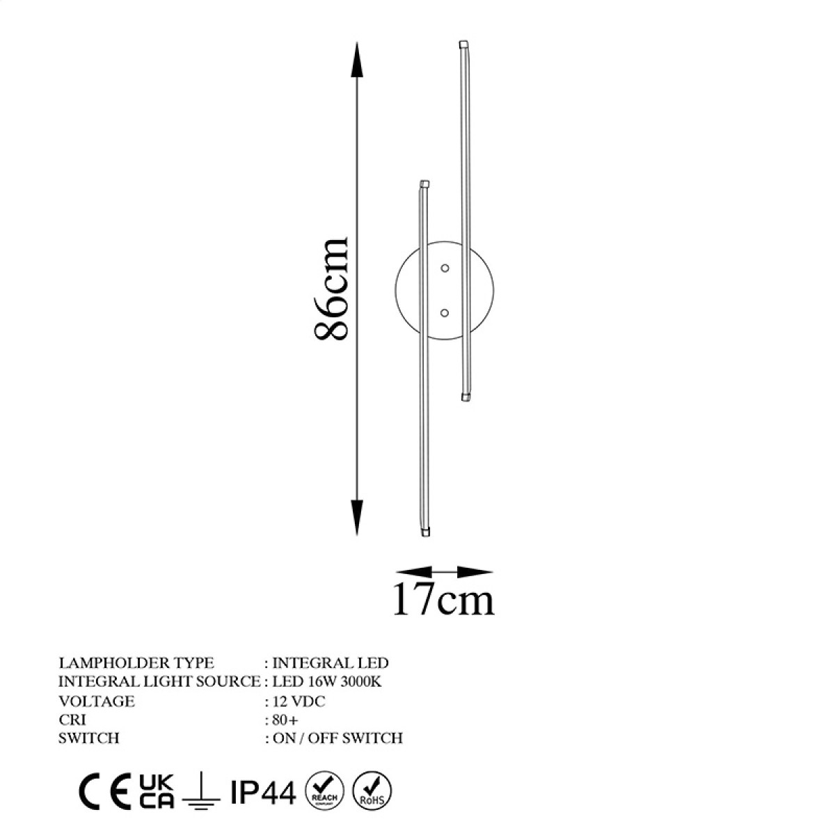 Φωτιστικό τοίχου-απλίκα Expedition pakoworld LED 16W χρυσό 17x5x86εκ Φωτιστικό τοίχου-απλίκα Expedition pakoworld LED 16W χρυσό 17x5x86εκ