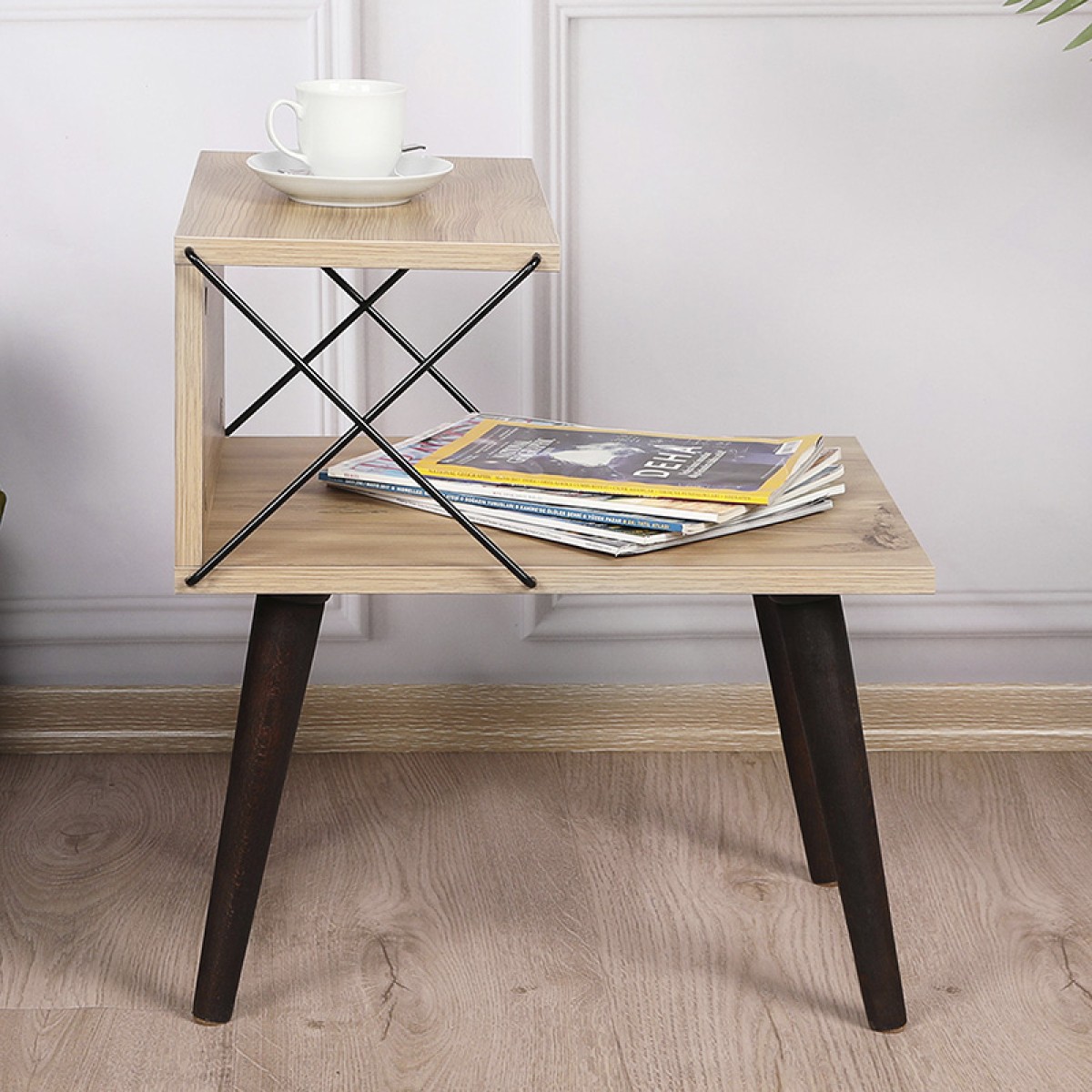 Βοηθητικό τραπέζι-κομοδίνο Gather pakoworld sonoma-καρυδί 50x40x55εκ Βοηθητικό τραπέζι-κομοδίνο Gather pakoworld sonoma-καρυδί 50x40x55εκ