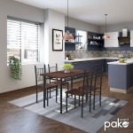 Τραπεζαρία Roza pakoworld σετ 5τμχ χρώμα σκούρο καρυδί - πόδια μαύρο ματ 120x70x75εκ Τραπεζαρία Roza pakoworld σετ 5τμχ χρώμα σκούρο καρυδί - πόδια μαύρο ματ 120x70x75εκ