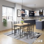 Τραπεζαρία Roza pakoworld σετ 5τμχ χρώμα sonoma - πόδια ανθρακί σφυρήλατο 120x70x75εκ Τραπεζαρία Roza pakoworld σετ 5τμχ χρώμα sonoma - πόδια ανθρακί σφυρήλατο 120x70x75εκ