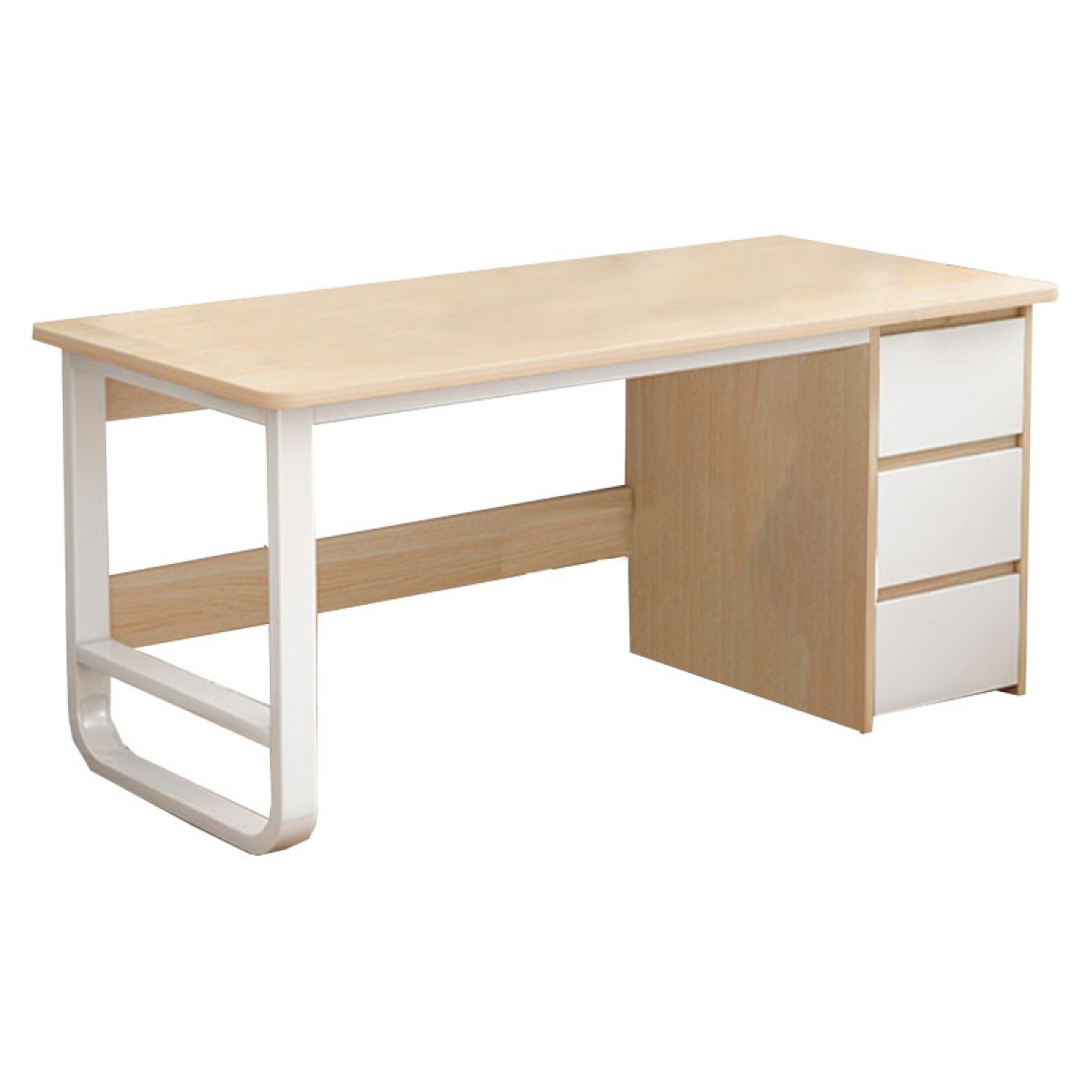 Γραφείο Salto pakoworld με συρταριέρα MDF φυσικό-λευκό 120x48x74εκ Γραφείο Salto pakoworld με συρταριέρα MDF φυσικό-λευκό 120x48x74εκ