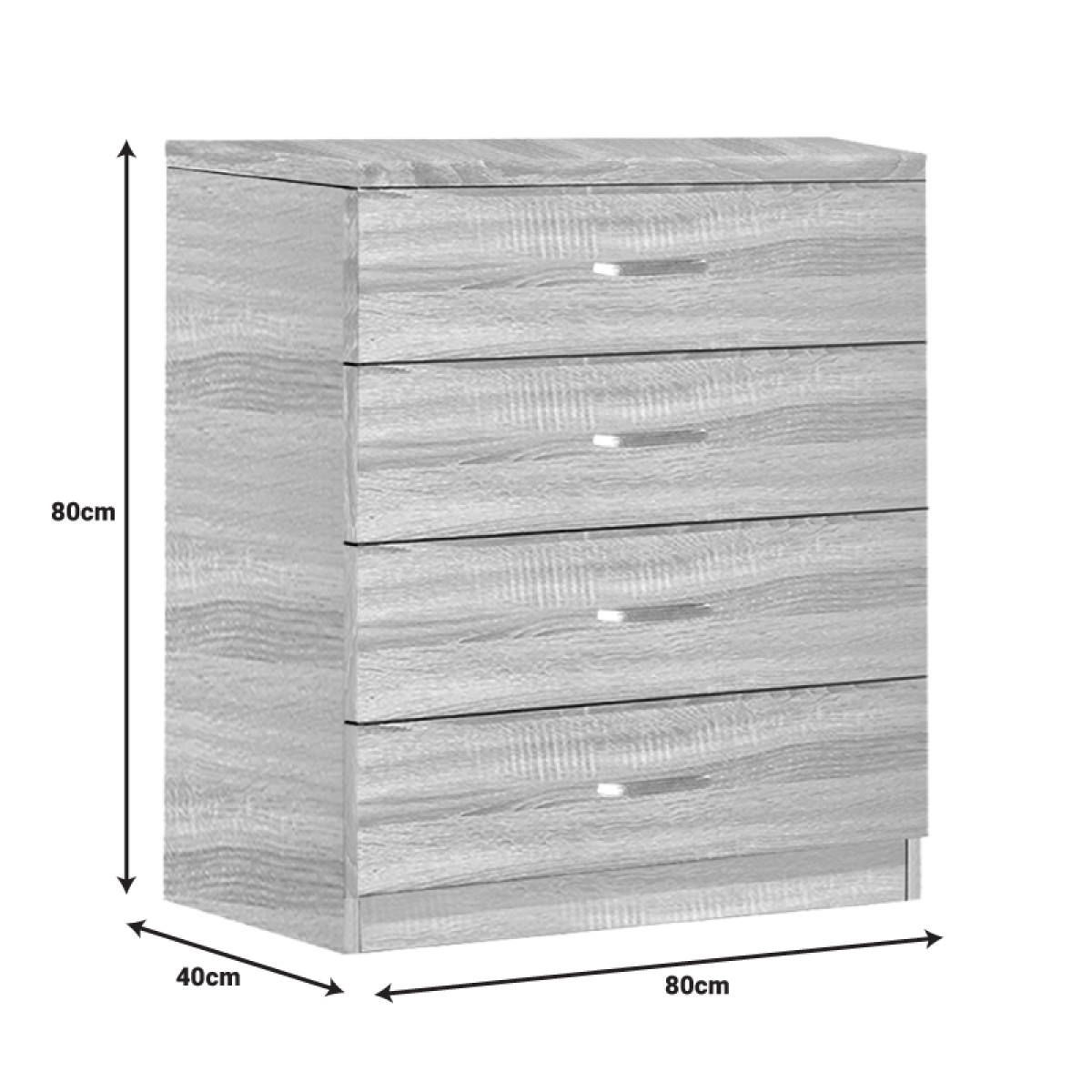 Συρταριέρα Killian pakoworld με 4 συρτάρια sonoma 80x40x80εκ Συρταριέρα Killian pakoworld με 4 συρτάρια sonoma 80x40x80εκ