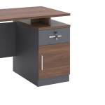 Γραφείο εργασίας Cassius pakoworld ανθρακί-καρυδί 120x60x75εκ Γραφείο εργασίας Cassius pakoworld ανθρακί-καρυδί 120x60x75εκ