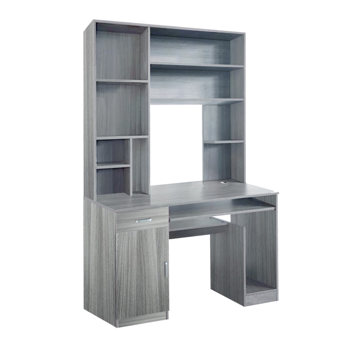 Γραφείο υπολογιστή με βιβλιοθήκη Novelty pakoworld γκρι-oak 120x55x182εκ Γραφείο υπολογιστή με βιβλιοθήκη Novelty pakoworld γκρι-oak 120x55x182εκ