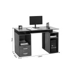 Γραφείο υπολογιστή Liberion pakoworld γκρι-oak 120x55x76εκ