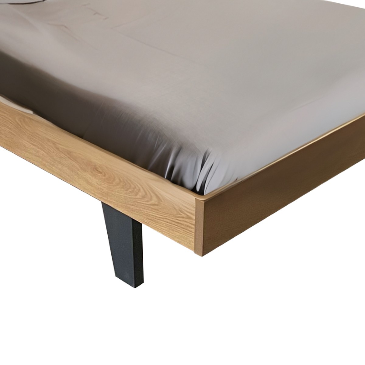 Κρεβάτι Frankly pakoworld oak-λευκό pu 150x200εκ Κρεβάτι Frankly pakoworld oak-λευκό pu 150x200εκ