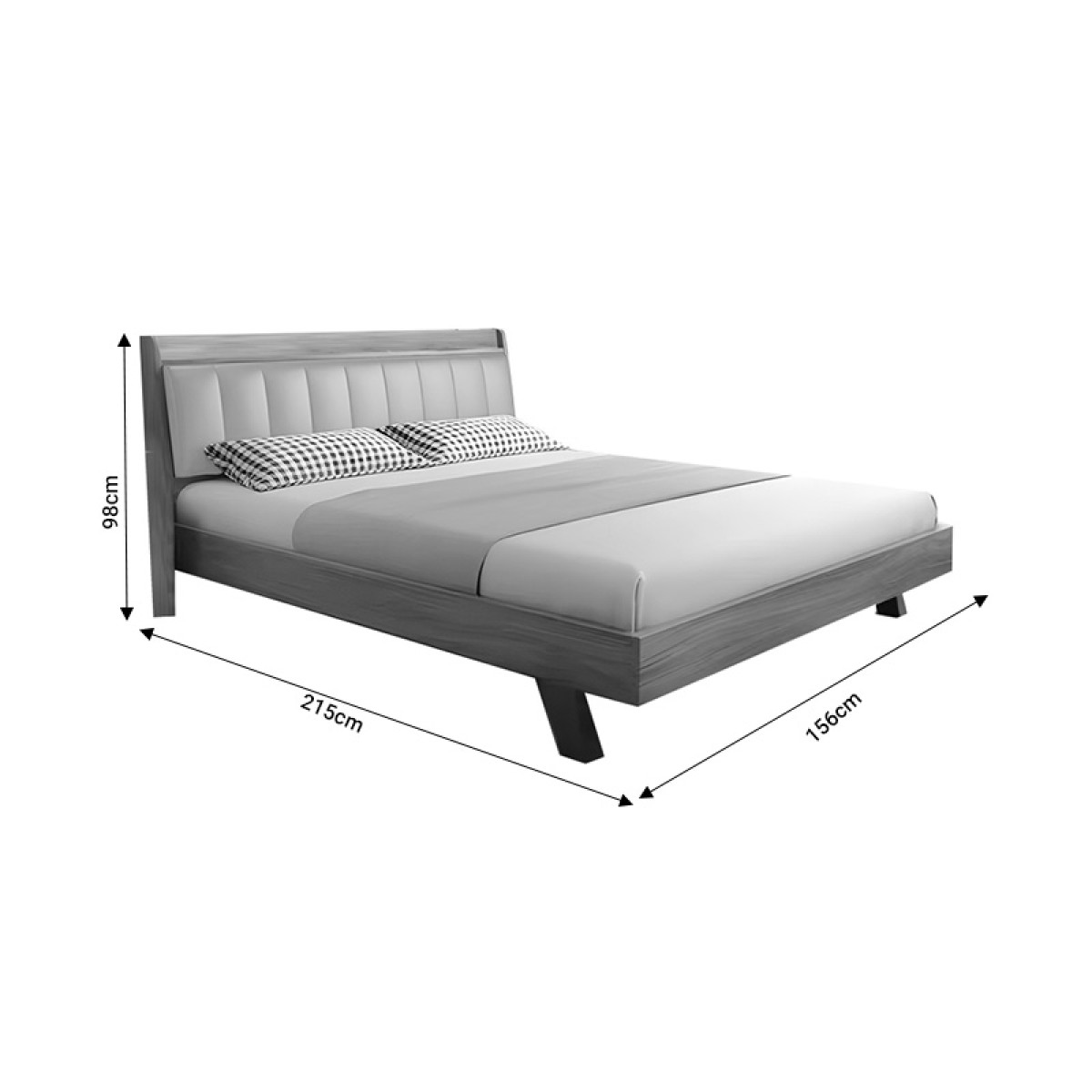 Κρεβάτι Frankly pakoworld oak-λευκό pu 150x200εκ Κρεβάτι Frankly pakoworld oak-λευκό pu 150x200εκ