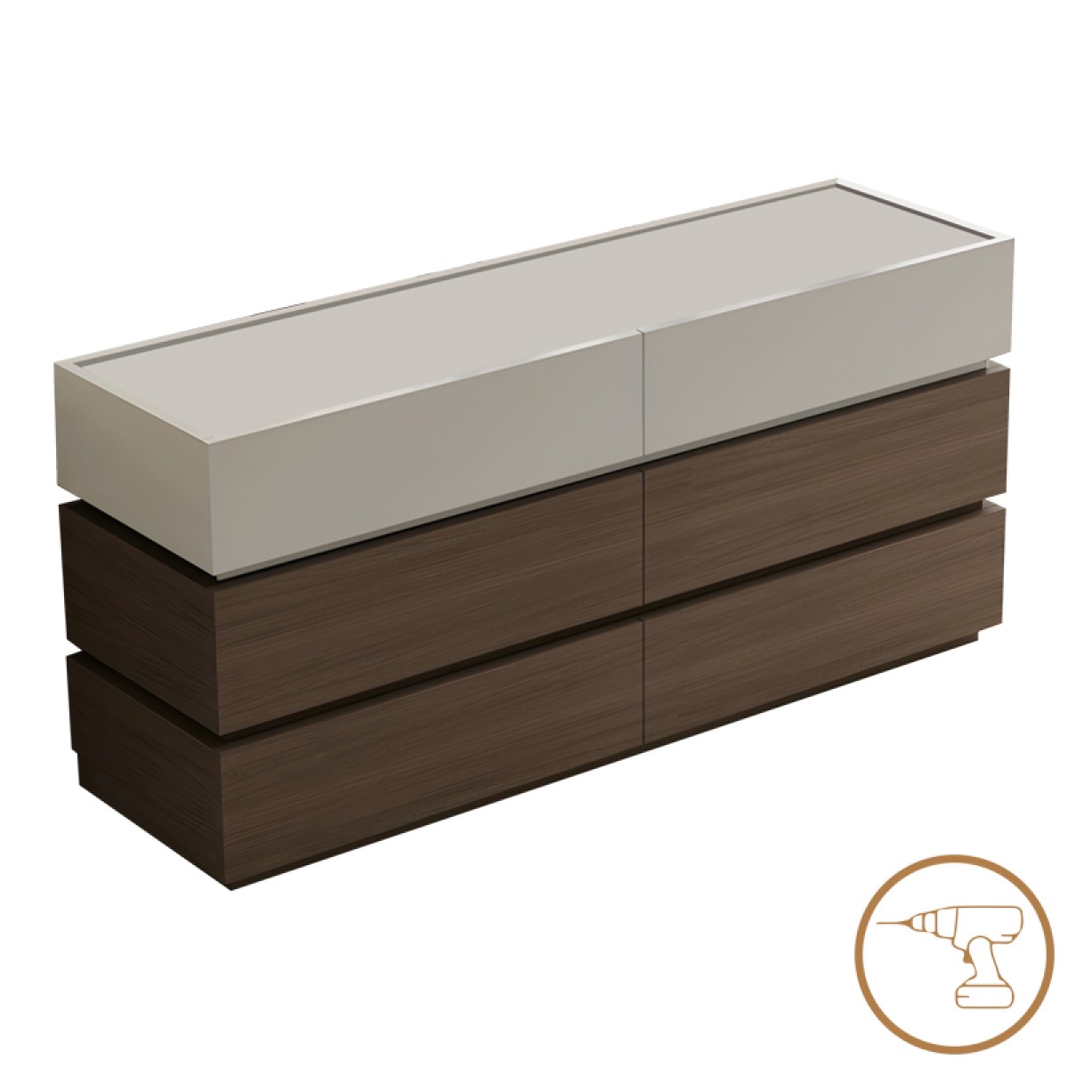 Συρταριέρα Sonlen pakoworld mdf σε καρυδί-μπεζ απόχρωση 120x40x72εκ Συρταριέρα Sonlen pakoworld mdf σε καρυδί-μπεζ απόχρωση 120x40x72εκ