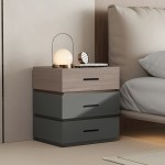 Κομοδίνο Sonlen pakoworld mdf σε sonoma-ανθρακί απόχρωση 60x40x66εκ Κομοδίνο Sonlen pakoworld mdf σε sonoma-ανθρακί απόχρωση 60x40x66εκ