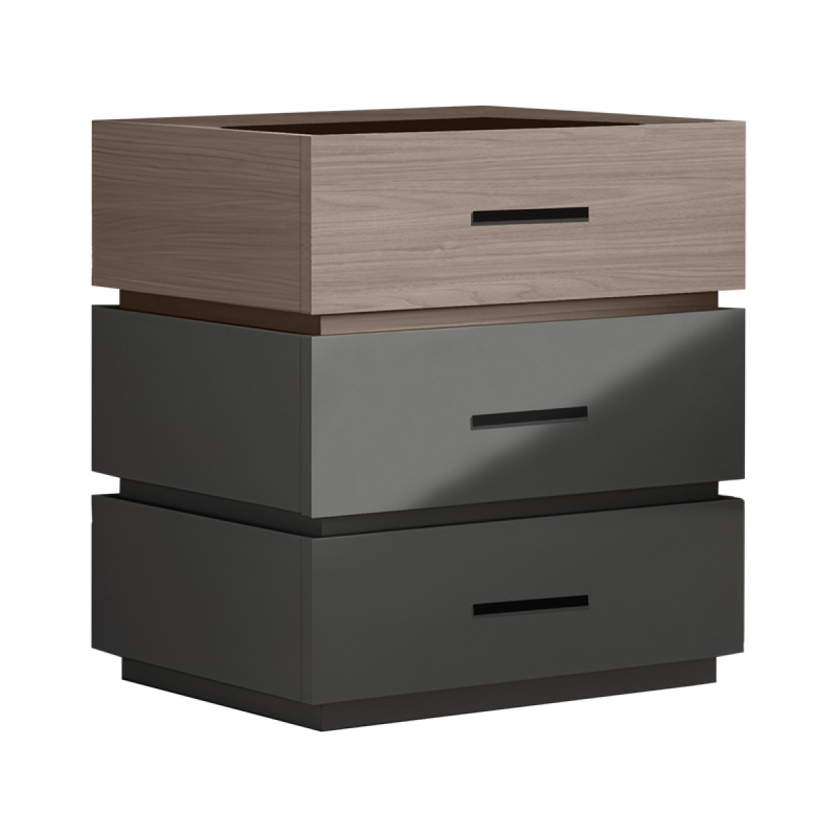 Κομοδίνο Sonlen pakoworld mdf σε sonoma-ανθρακί απόχρωση 60x40x66εκ Κομοδίνο Sonlen pakoworld mdf σε sonoma-ανθρακί απόχρωση 60x40x66εκ