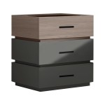 Κομοδίνο Sonlen pakoworld mdf σε sonoma-ανθρακί απόχρωση 60x40x66εκ Κομοδίνο Sonlen pakoworld mdf σε sonoma-ανθρακί απόχρωση 60x40x66εκ