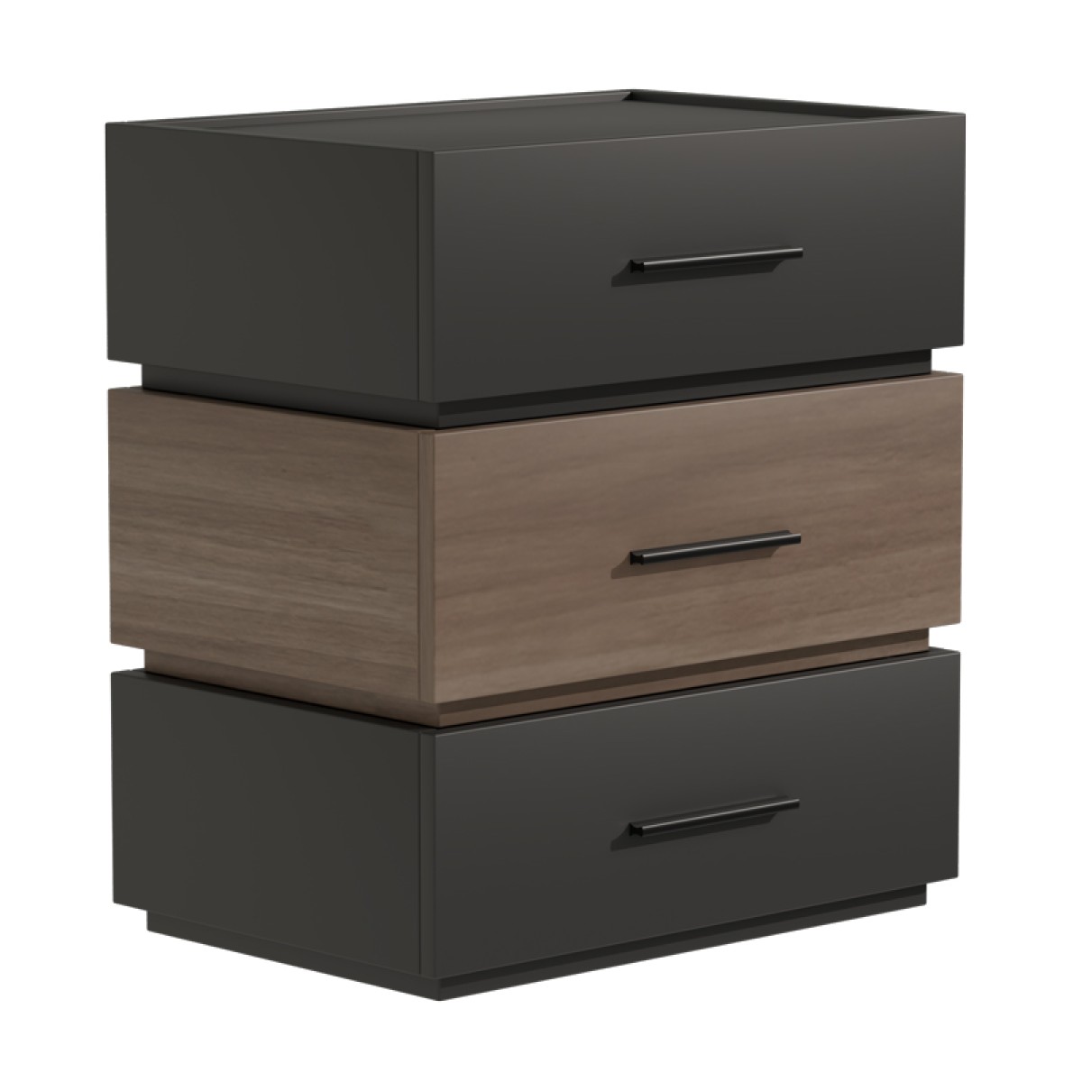 Κομοδίνο Sonlen pakoworld mdf σε sonoma-ανθρακί απόχρωση 60x40x66εκ Κομοδίνο Sonlen pakoworld mdf σε sonoma-ανθρακί απόχρωση 60x40x66εκ