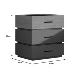 Κομοδίνο Sonlen pakoworld mdf σε sonoma-ανθρακί απόχρωση 60x40x66εκ Κομοδίνο Sonlen pakoworld mdf σε sonoma-ανθρακί απόχρωση 60x40x66εκ