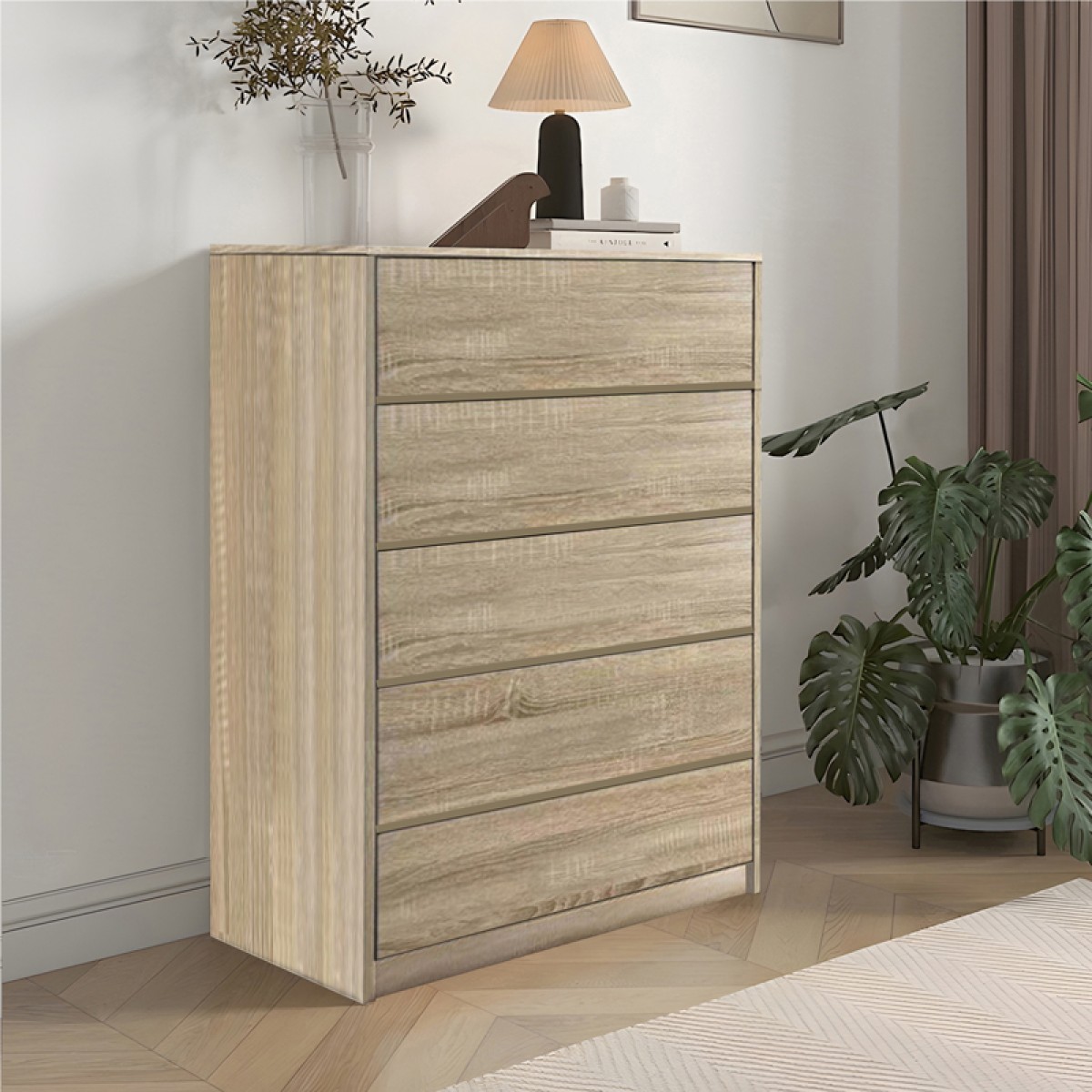 Συρταριέρα Kuanger pakoworld mdf σε φυσική απόχρωση 80x40x109εκ Συρταριέρα Kuanger pakoworld mdf σε φυσική απόχρωση 80x40x109εκ