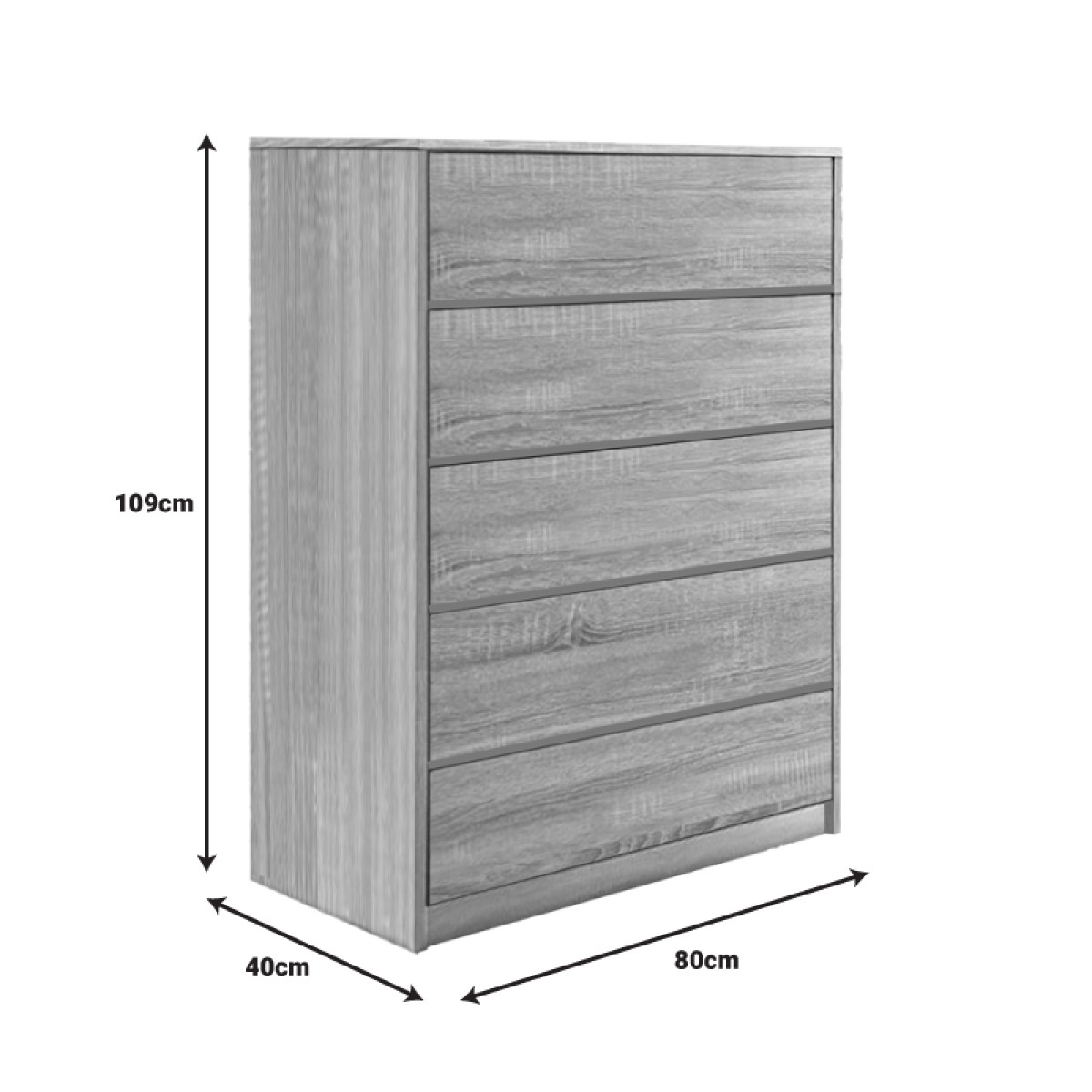 Συρταριέρα Kuanger pakoworld mdf σε φυσική απόχρωση 80x40x109εκ Συρταριέρα Kuanger pakoworld mdf σε φυσική απόχρωση 80x40x109εκ