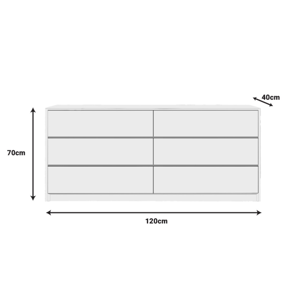 Συρταριέρα Kuanger pakoworld mdf σε λευκή απόχρωση 120x40x70εκ Συρταριέρα Kuanger pakoworld mdf σε λευκή απόχρωση 120x40x70εκ
