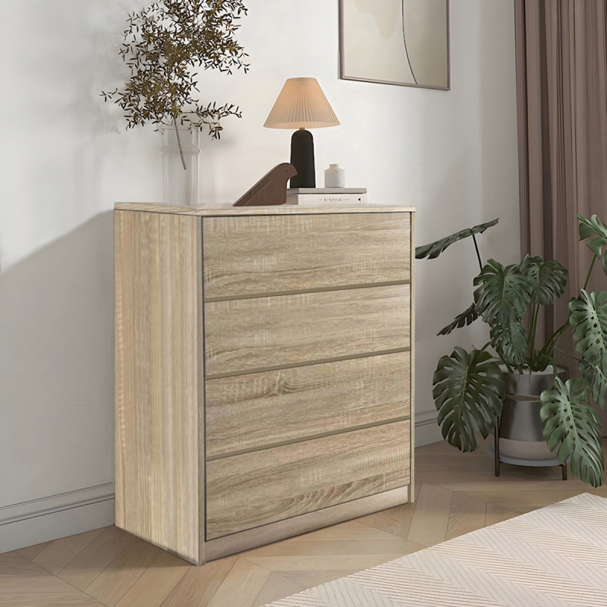 Συρταριέρα Kuanger pakoworld mdf σε φυσική απόχρωση 80x40x80εκ Συρταριέρα Kuanger pakoworld mdf σε φυσική απόχρωση 80x40x80εκ