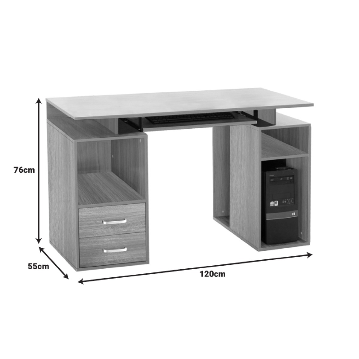 Γραφείο υπολογιστή Liberion pakoworld σε απόχρωση sonoma 120x55x76εκ Γραφείο υπολογιστή Liberion pakoworld σε απόχρωση sonoma 120x55x76εκ