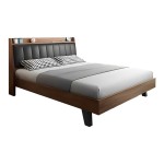 Κρεβάτι Frankly pakoworld mdf-pu σε καρυδί-μαύρο απόχρωση 150x200εκ Κρεβάτι Frankly pakoworld mdf-pu σε καρυδί-μαύρο απόχρωση 150x200εκ