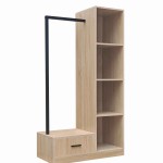 Έπιπλο εισόδου Erdeco pakoworld mdf σε φυσική απόχρωση 80x40x150εκ