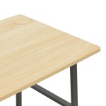 Γραφείο εργασίας Ferje pakoworld με ράφια mdf σε φυσική με μαύρη απόχρωση 100x48x75εκ