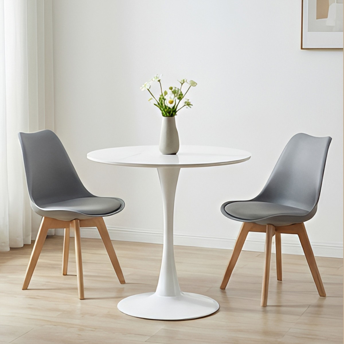 Τραπέζι Balou I pakoworld sintered stone σε λευκό μαρμάρου Φ70x74εκ