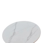 Τραπέζι Balou I pakoworld sintered stone σε λευκό μαρμάρου Φ70x74εκ
