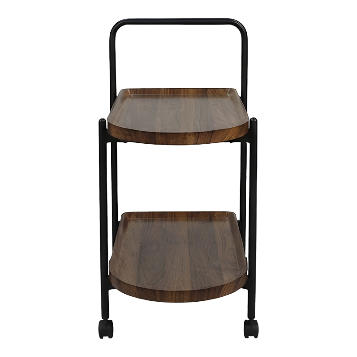 Βοηθητικό τραπέζι Whelea pakoworld τροχήλατο mdf-μέταλλο καρυδί-μαύρο 40x60x69εκ
