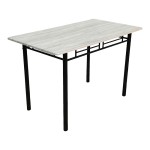 Τραπεζαρία Roza pakoworld σετ 5τμχ mdf sonoma με μεταλλικό μαύρο πόδι 120x65x75εκ