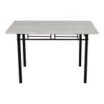 Τραπεζαρία Roza pakoworld σετ 5τμχ mdf sonoma με μεταλλικό μαύρο πόδι 120x65x75εκ