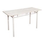 Τραπεζαρία Roza pakoworld σετ 5τμχ mdf sonoma με μεταλλικό λευκό πόδι 110x60x75εκ