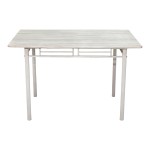 Τραπεζαρία Roza pakoworld σετ 5τμχ mdf sonoma με μεταλλικό λευκό πόδι 110x60x75εκ