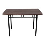 Τραπεζαρία Roza pakoworld σετ 5τμχ mdf καρυδί με μεταλλικό μαύρο πόδι 110x60x75εκ