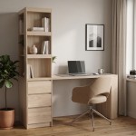 Γραφείο με βιβλιοθήκη Cliner pakoworld sonoma 140x50x180εκ