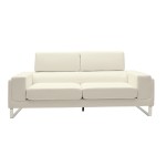 Καναπές Shea pakoworld 3θέσιος PU ivory-inox 198x80x87εκ Καναπές Shea pakoworld 3θέσιος PU ivory-inox 198x80x87εκ